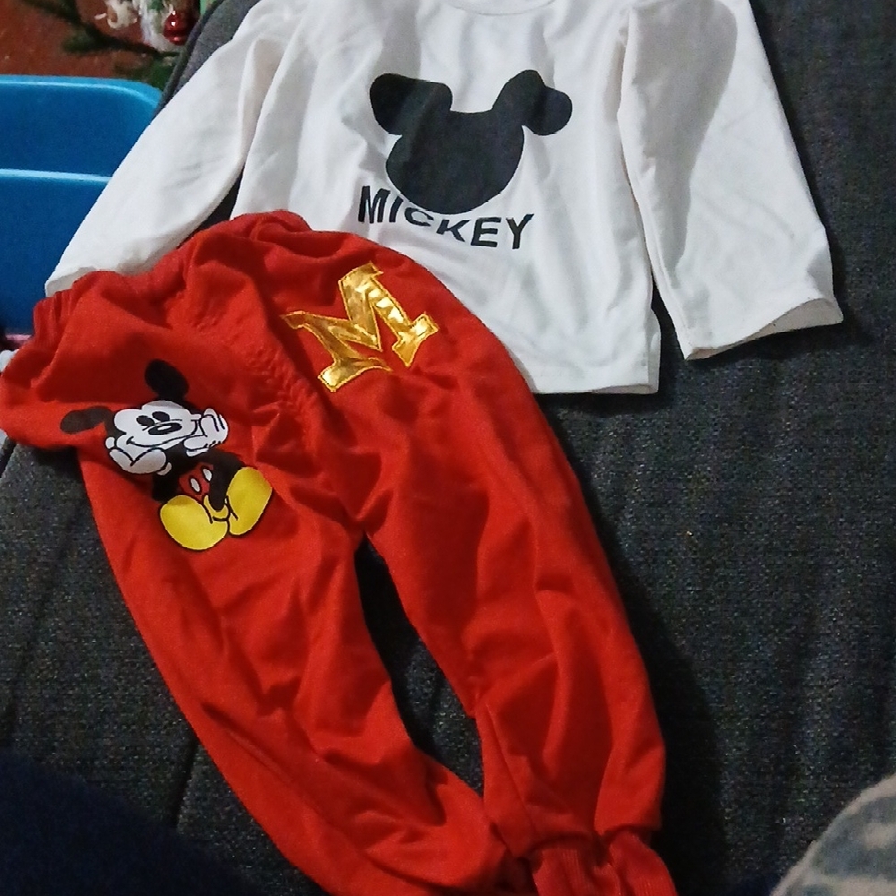 Disney Mickey Mouse Kids Matching Set - Red and White